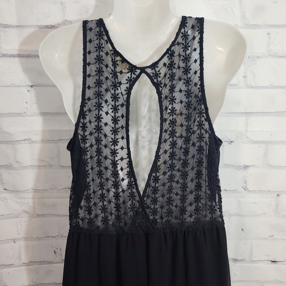 Lace Open Back Maxi Dress Med
